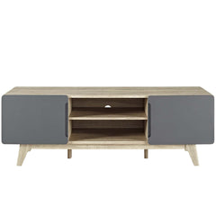 TV Stand with 2 Cabinets and Adjustable Shelf in Manufactured Wood