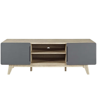 TV Stand with 2 Cabinets and Adjustable Shelf in Manufactured Wood