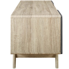 TV Stand with 2 Cabinets and Adjustable Shelf in Manufactured Wood