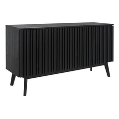 TV Stand with 2 Cabinets and Adjustable Shelves, Black