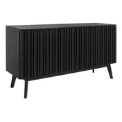 TV Stand with 2 Cabinets and Adjustable Shelves, Black