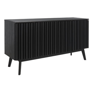 TV Stand with 2 Cabinets and Adjustable Shelves, Black