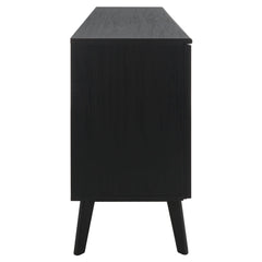 TV Stand with 2 Cabinets and Adjustable Shelves, Black