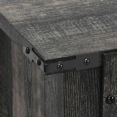 TV Stand with 2 Cabinets and Adjustable Shelves, Dark Oak