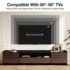 TV Stand with 2 Drawers in Black and Brown Manufactured Wood