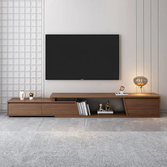 TV Stand with 3 Drawers, Extendable to 110.2 in, Walnut