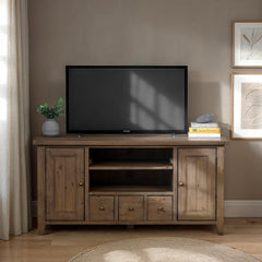 TV Stand with 3 Drawers in Sundried Solid Pine