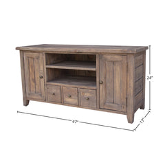 TV Stand with 3 Drawers in Sundried Solid Pine