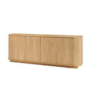 TV Stand with 4 Wave Pattern Doors in Natural