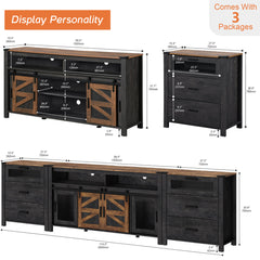 TV Stand with 6 Drawers and 3 Cabinets for TVs Up to 88 in