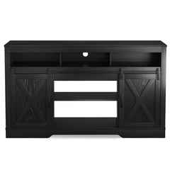 TV Stand with Barn Doors, 58 in Wide, Black
