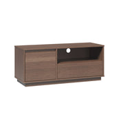 TV Stand with Drawer and Shelf, Solid Wood in Walnut Finish