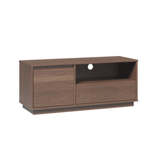 TV Stand with Drawer and Shelf, Solid Wood in Walnut Finish
