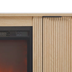 TV Stand with Electric Fireplace, 60 in Wide, Coastal Oak