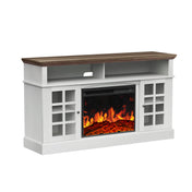TV Stand with Electric Fireplace, Fits TVs up to 70 Inches, White