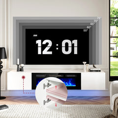 TV Stand with Electric Fireplace in Manufactured Wood