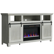 TV Stand with Electric Flame Heater, Up to 65 in TVs, White