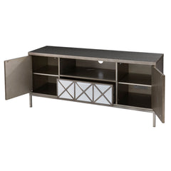 TV Stand with Mirrored Finish in Silver