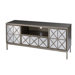 TV Stand with Mirrored Finish in Silver