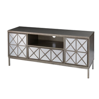 TV Stand with Mirrored Finish in Silver