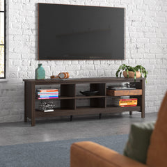 TV Stand with Open Shelves and Hidden Storage for TVs Up to 75 in