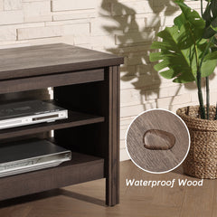 TV Stand with Open Shelves and Hidden Storage for TVs Up to 75 in