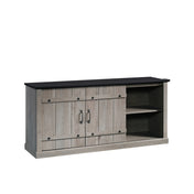 TV Stand with Sliding Barn Doors in Mystic Oak