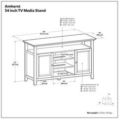 TV Stand with Solid and Manufactured Wood, Up to 60-Inch TVs
