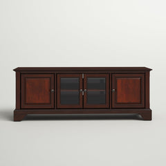 TV Stand with Three Cabinets in Vintage Mahogany