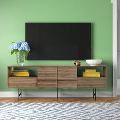 TV Unit, 70 in Wide, Melamine-Coated Particle Board