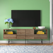 TV Unit, 70 in Wide, Melamine-Coated Particle Board
