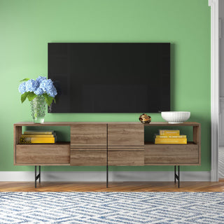 TV Unit, 70 in Wide, Melamine-Coated Particle Board