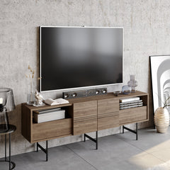 TV Unit, 70 in Wide, Melamine-Coated Particle Board
