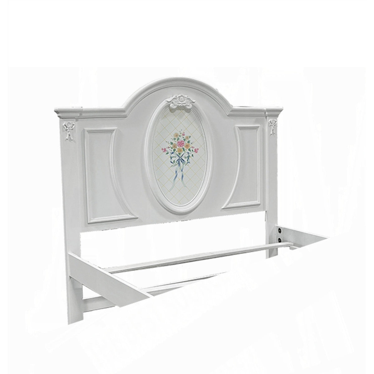 Twin Arched Panel Headboard in White Solid and Manufactured Wood