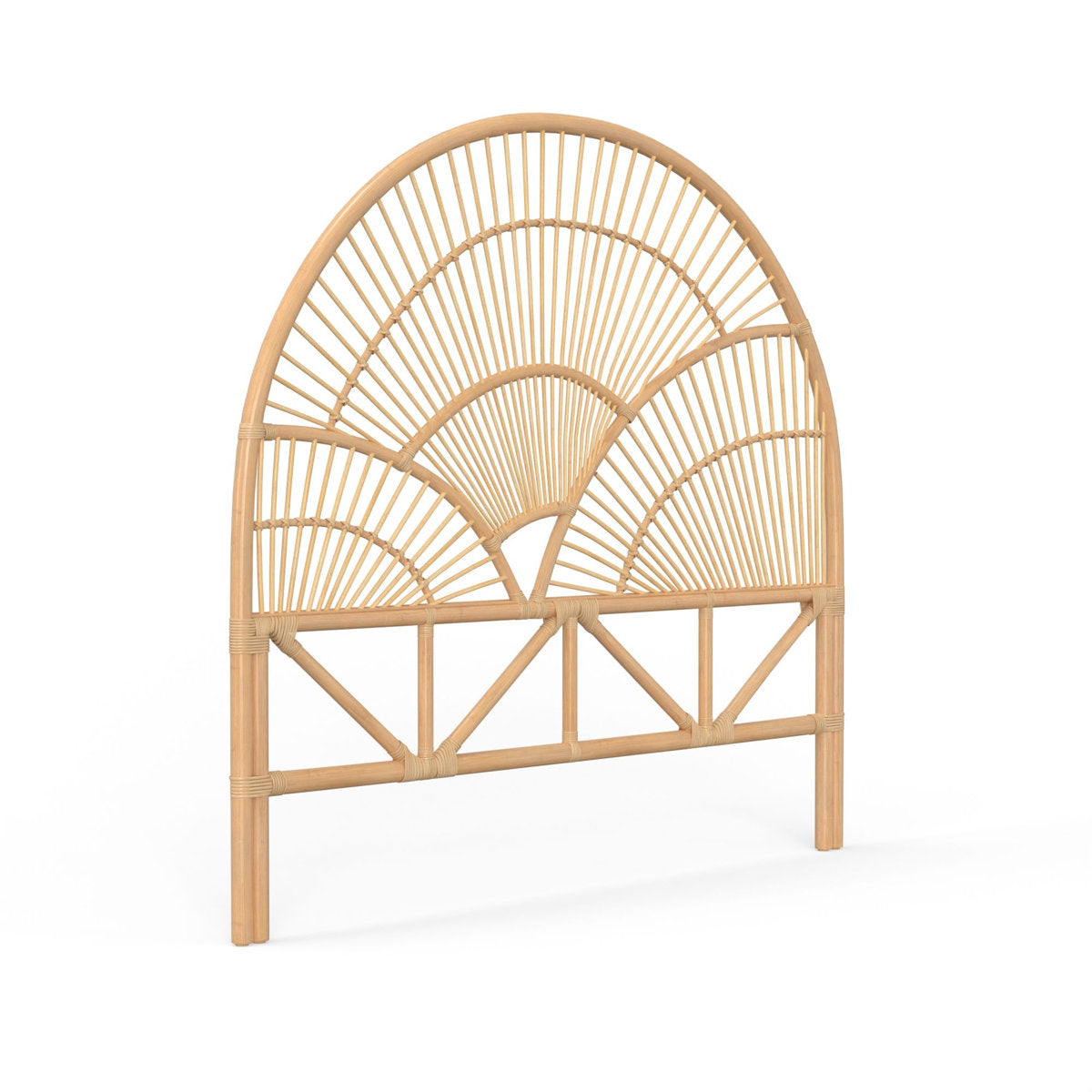 Twin Headboard, Arched Open-Frame Rattan with Legs