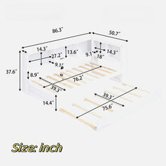 Twin L-Shaped Daybed with Trundle in White