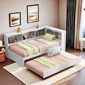 Twin L-Shaped Daybed with Trundle in White