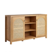 Two-Door Sideboard with Rattan Door Panels in English Oak