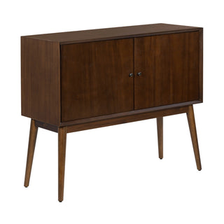 Two-Door Storage Cabinet in Walnut-Stained Wood Veneer with Tapered Legs
