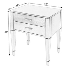 Two-Drawer Chest, Poplar and Cherry Veneer, Dark Cherry, Gold Pulls