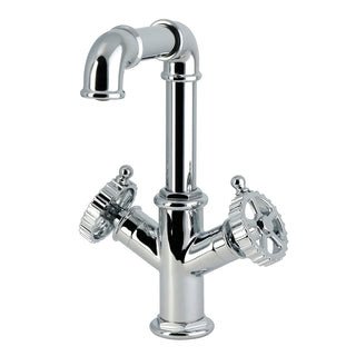Two-Handle Bathroom Faucet, Fuller, 1-Hole with Push Pop-Up Drain in Polished Chrome