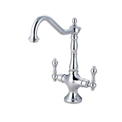 Two-Handle Kitchen Faucet, Heirloom, Single Hole in Polished Chrome