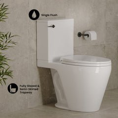 Two-Piece Elongated Toilet, Carlton Belmont, 1.28 GPF in Glossy White