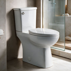 Two-Piece Elongated Toilet, Classe, Extra Tall with 1.28 GPF in Glossy White