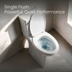 Two-Piece Elongated Toilet, Classe, Extra Tall with 1.28 GPF in Glossy White