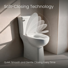 Two-Piece Elongated Toilet, Classe, Extra Tall with 1.28 GPF in Glossy White