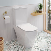 Two-Piece Elongated Toilet, Lune, Dual Flush in White
