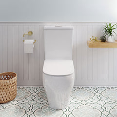Two-Piece Elongated Toilet, Lune, Dual Flush in White