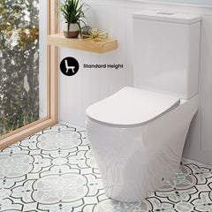 Two-Piece Elongated Toilet, Lune, Dual Flush in White