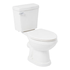 Two-Piece Toilet, Waycross, Elongated, Chair Height, 1.28 GPF, White/Chrome